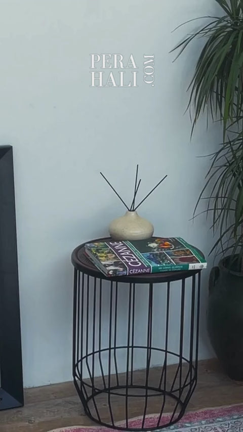 Load video: Uşak Blue Red Vintage Kilim Carpet