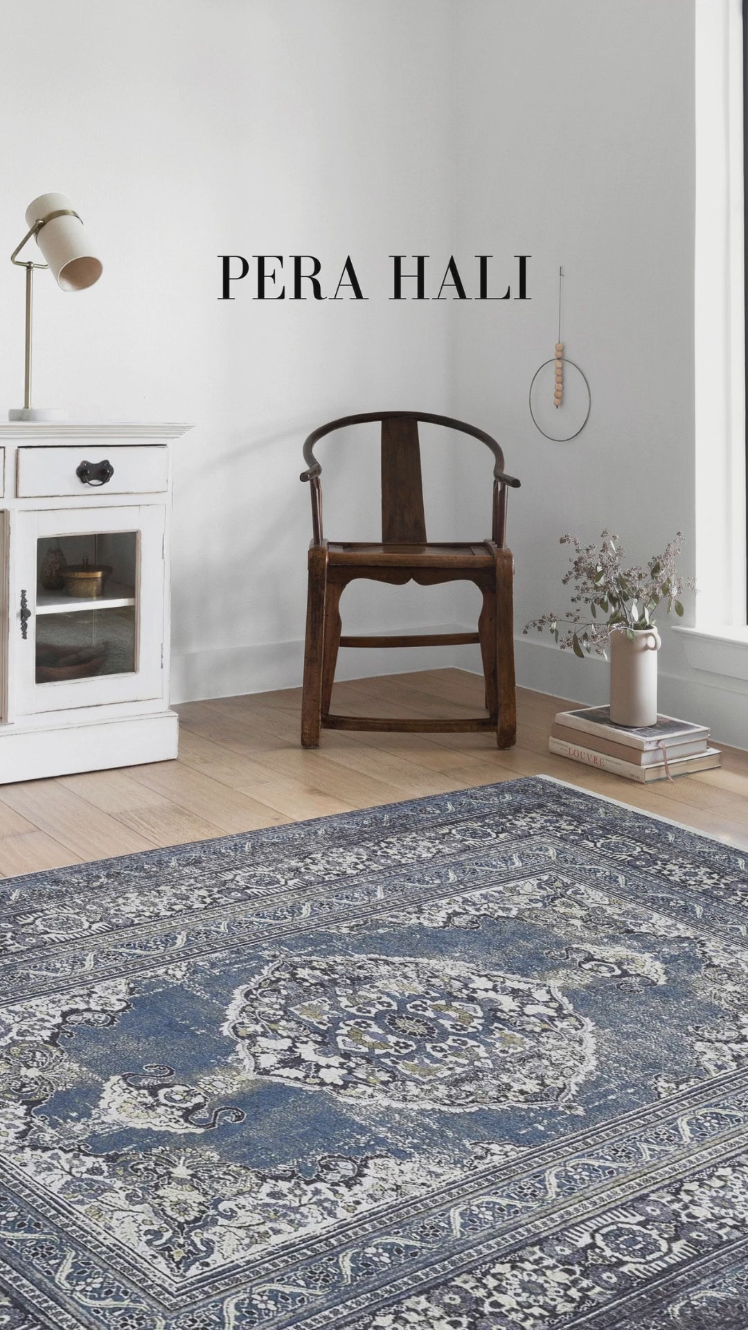 Load video: Blue Medallion Geometric Rug - SH1932M