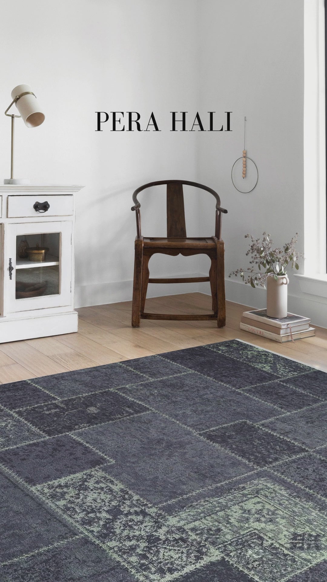 Load video: Pale Pink Cream Beige Geometric Patterned Kilim Rug