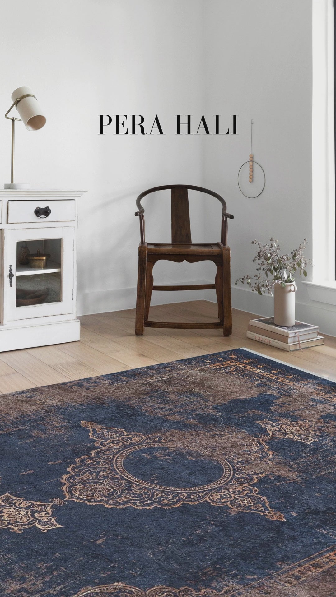 Load video: Pale Pink Cream Beige Geometric Patterned Kilim Rug