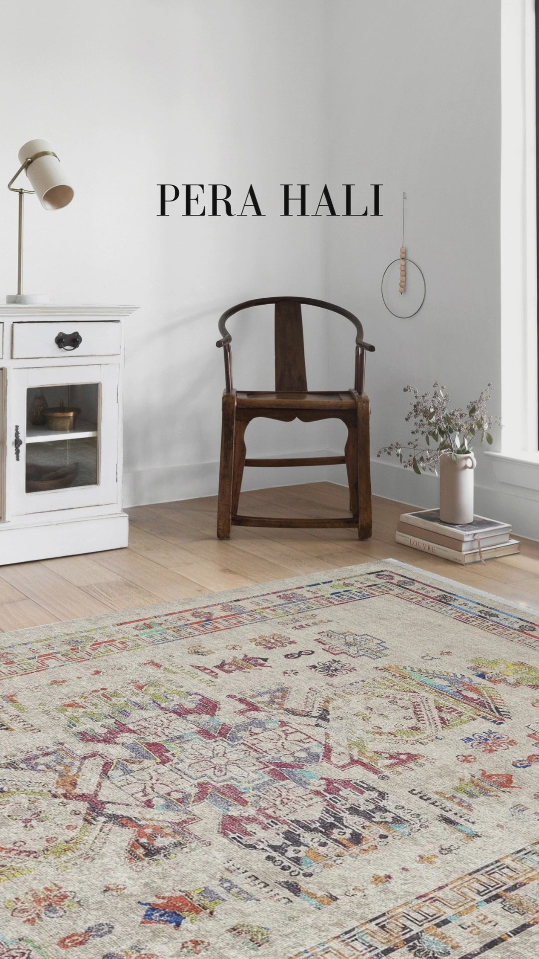 Load video: Beige Multi Geometric Oriental Medallion Rug - SH1894BMUL