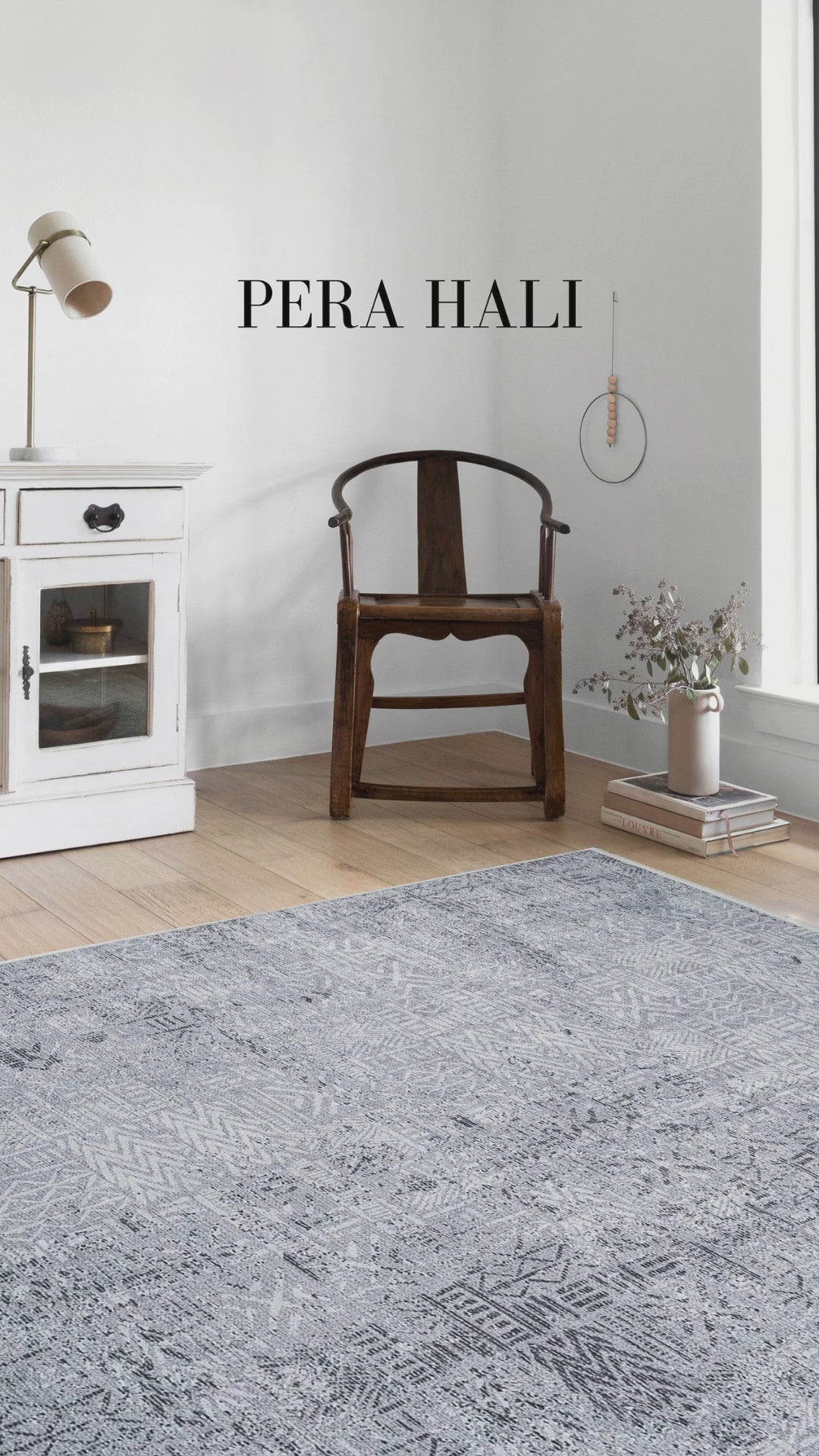 Load video: Pale Pink Cream Beige Geometric Patterned Kilim Rug