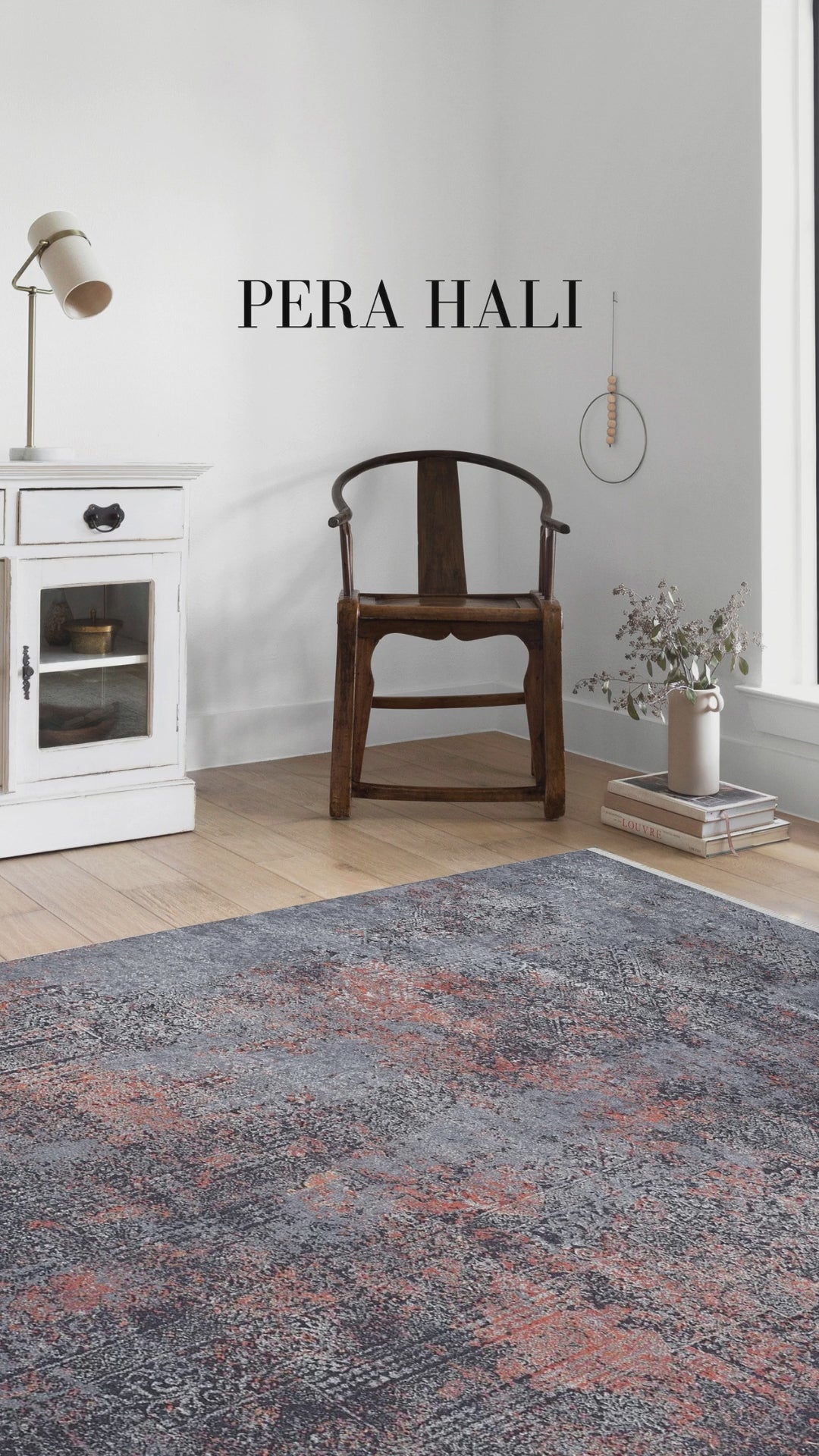 Load video: Pale Pink Cream Beige Geometric Patterned Kilim Rug