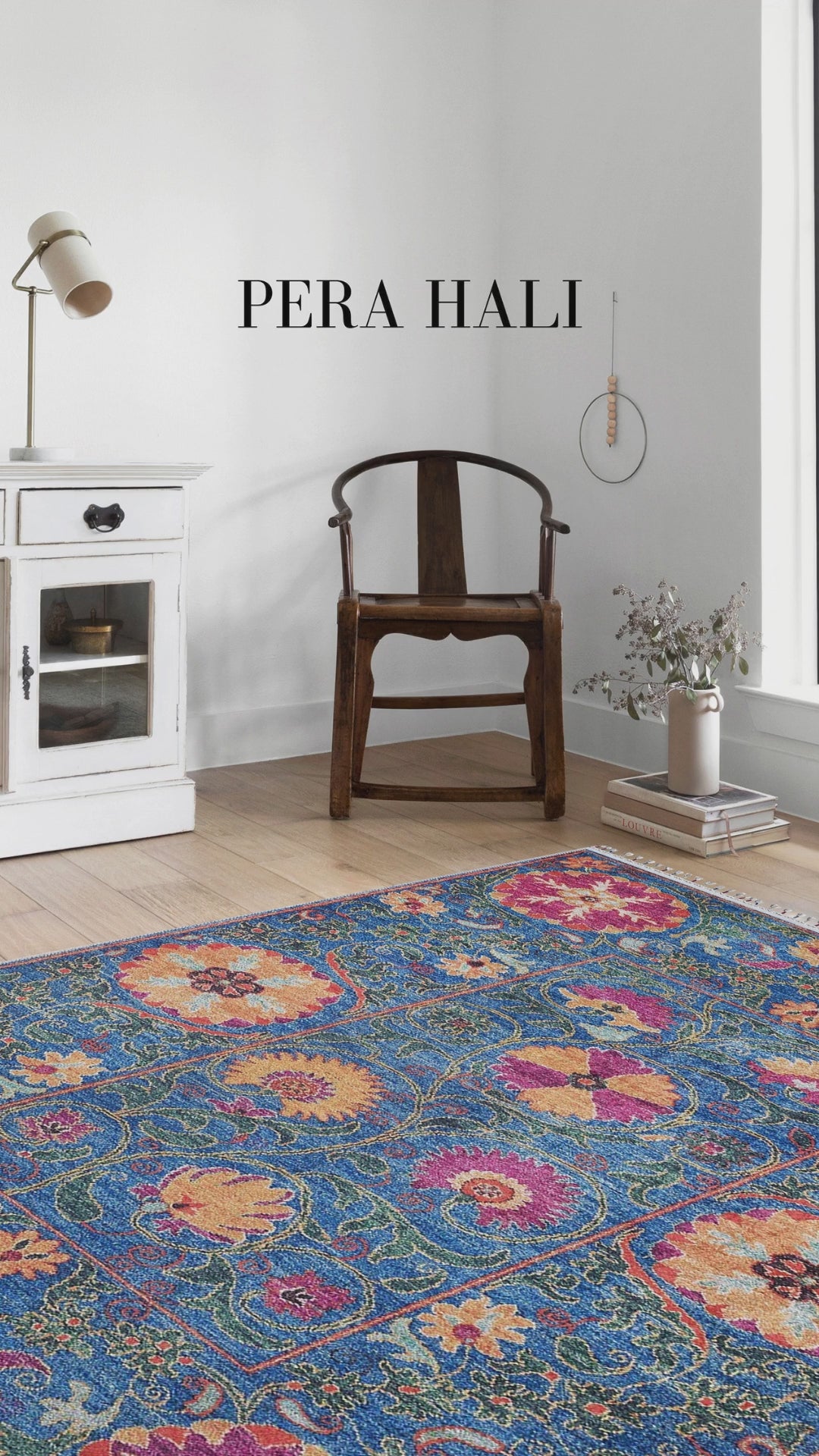 Load video: Pale Pink Cream Beige Geometric Patterned Kilim Rug