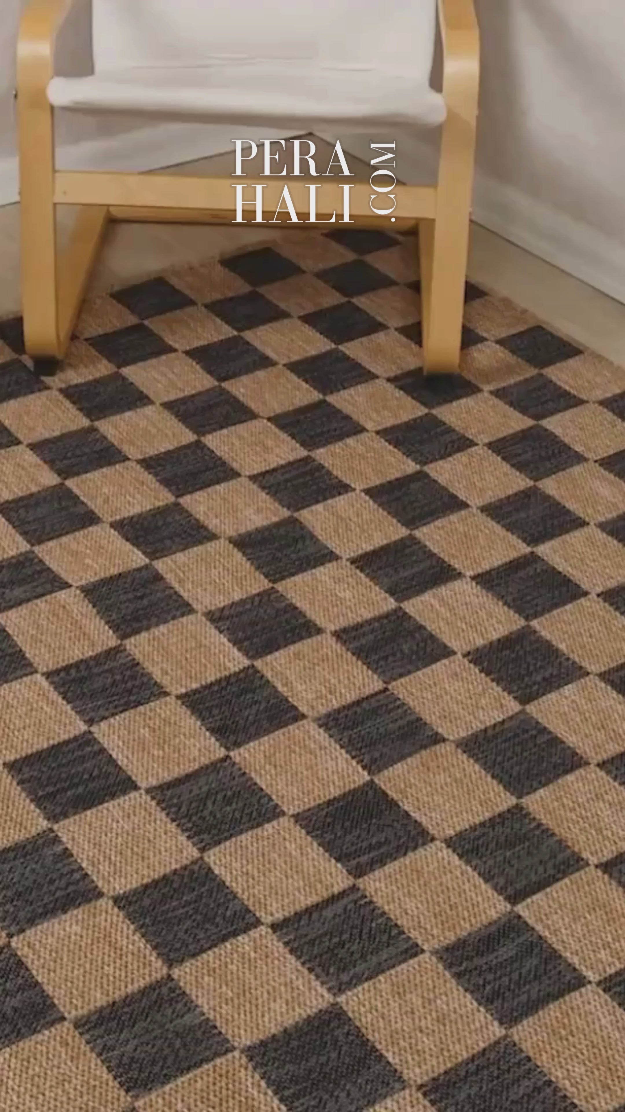 Load video: Plain Beige and Coffee Tones Wicker Textured Carpet