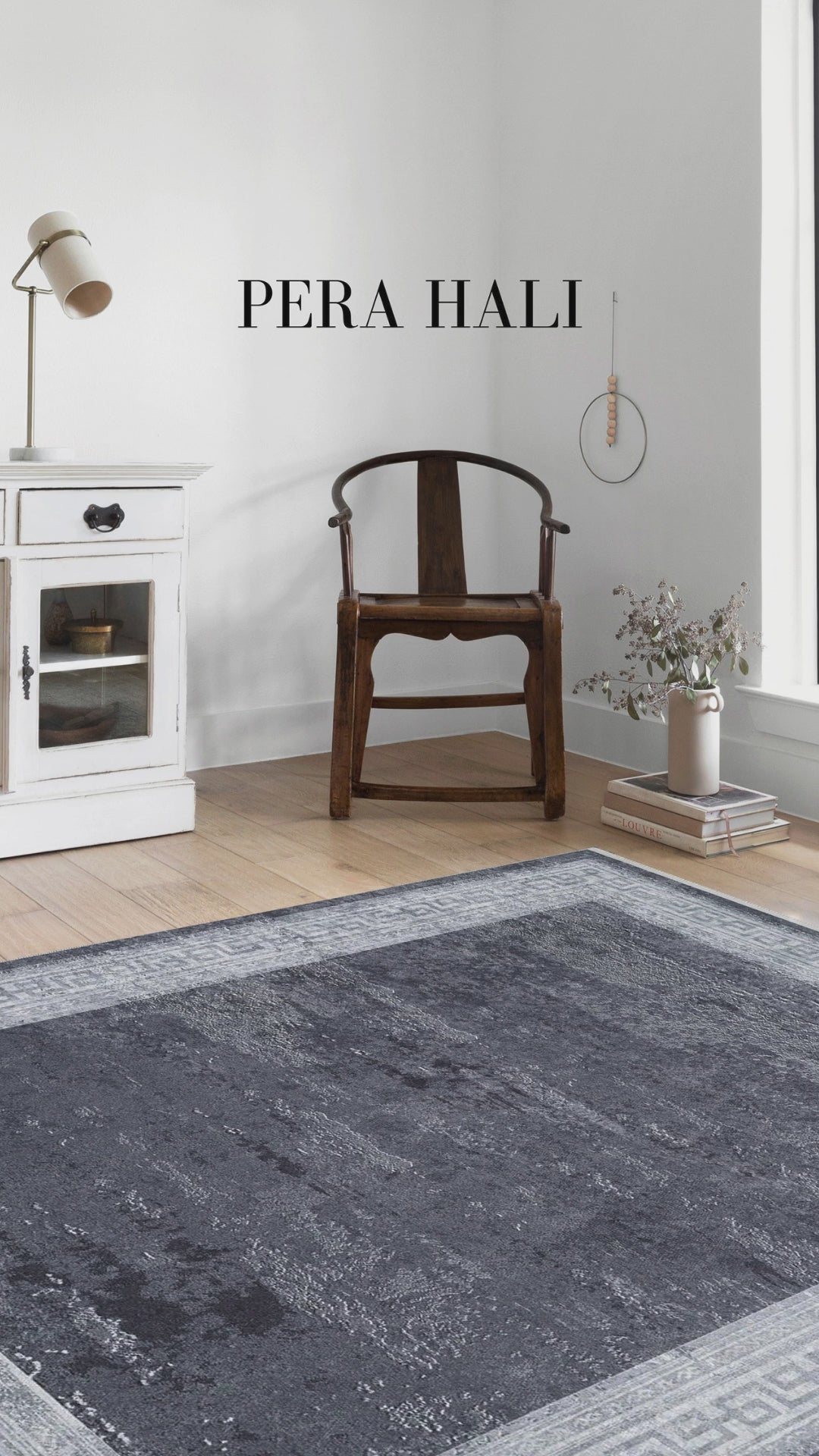 Videoyu yükle: Mermer Gri Kenarlı Halı - SH1768G