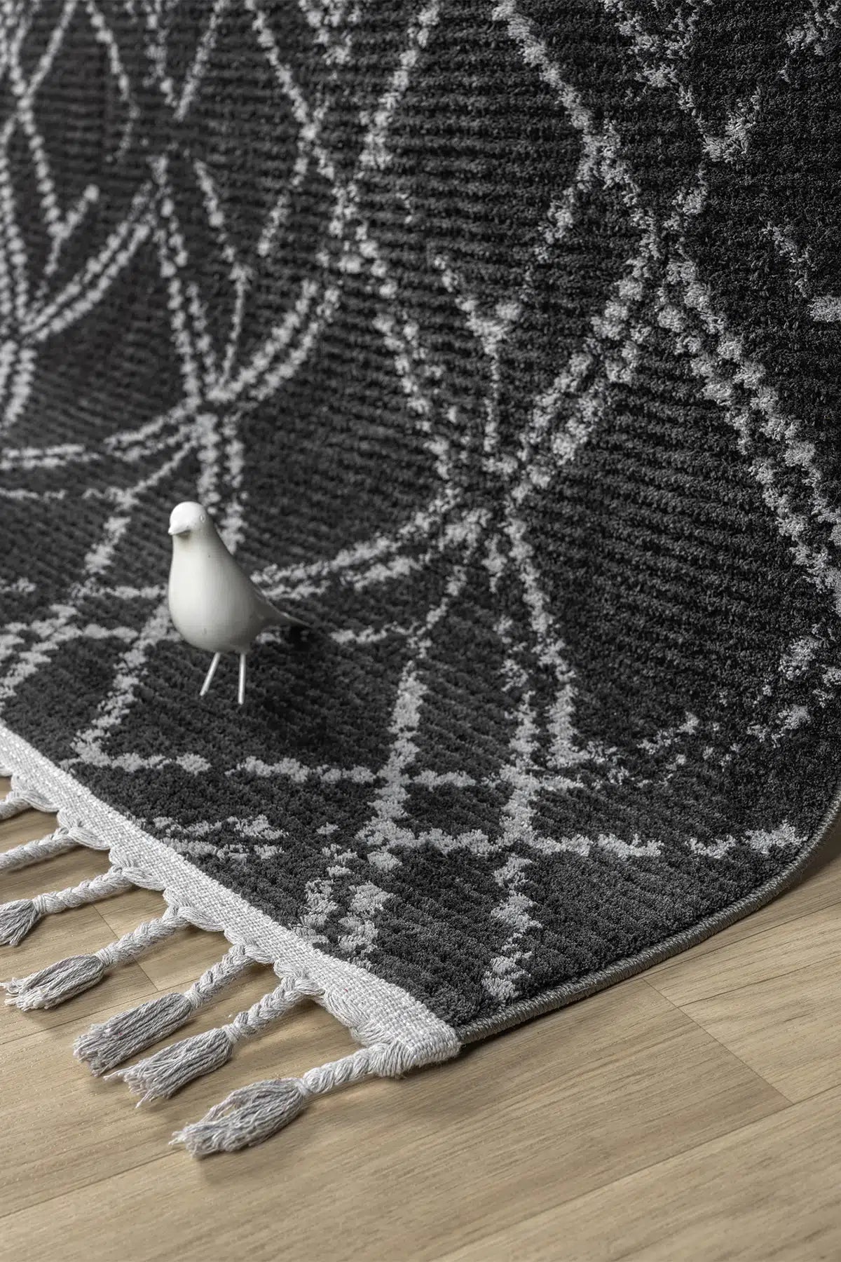 Antrasit Yumuşak Dokulu Modern Peluş Halı - 1006AP