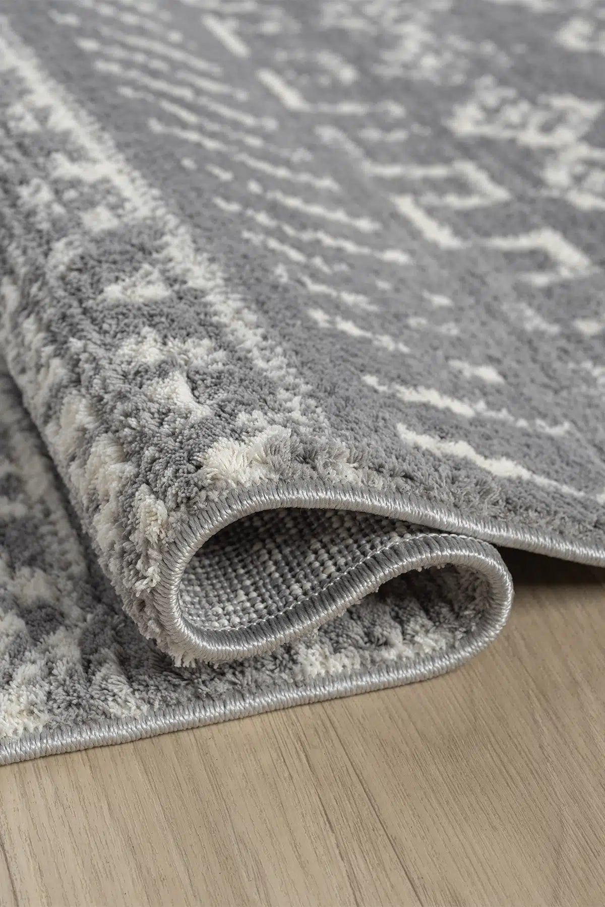Gri Yumuşak Dokulu Modern Peluş Halı - 1005GP