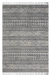 Krem-Gri Yumuşak Dokulu Modern Peluş Halı - 1005KP