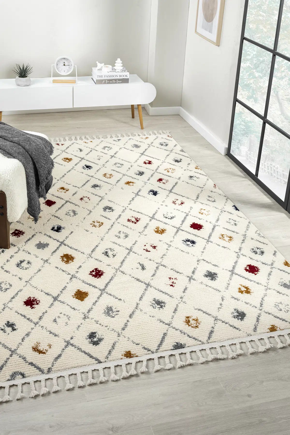 Çok Renkli Yumuşak Dokulu Modern Peluş Halı - PF1003ÇO - 1003MP