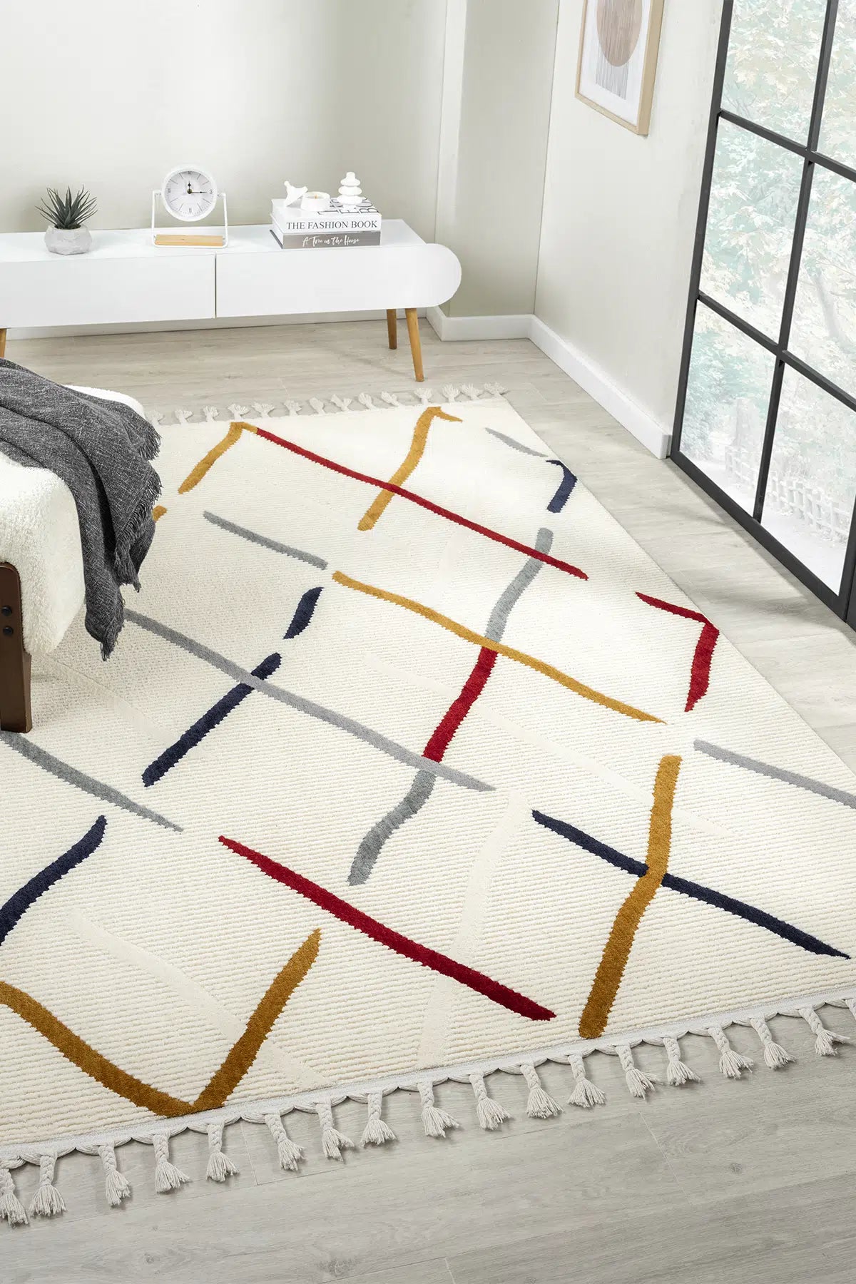 Çok Renkli Yumuşak Dokulu Modern Peluş Halı - PF1004ÇO - 1004MP