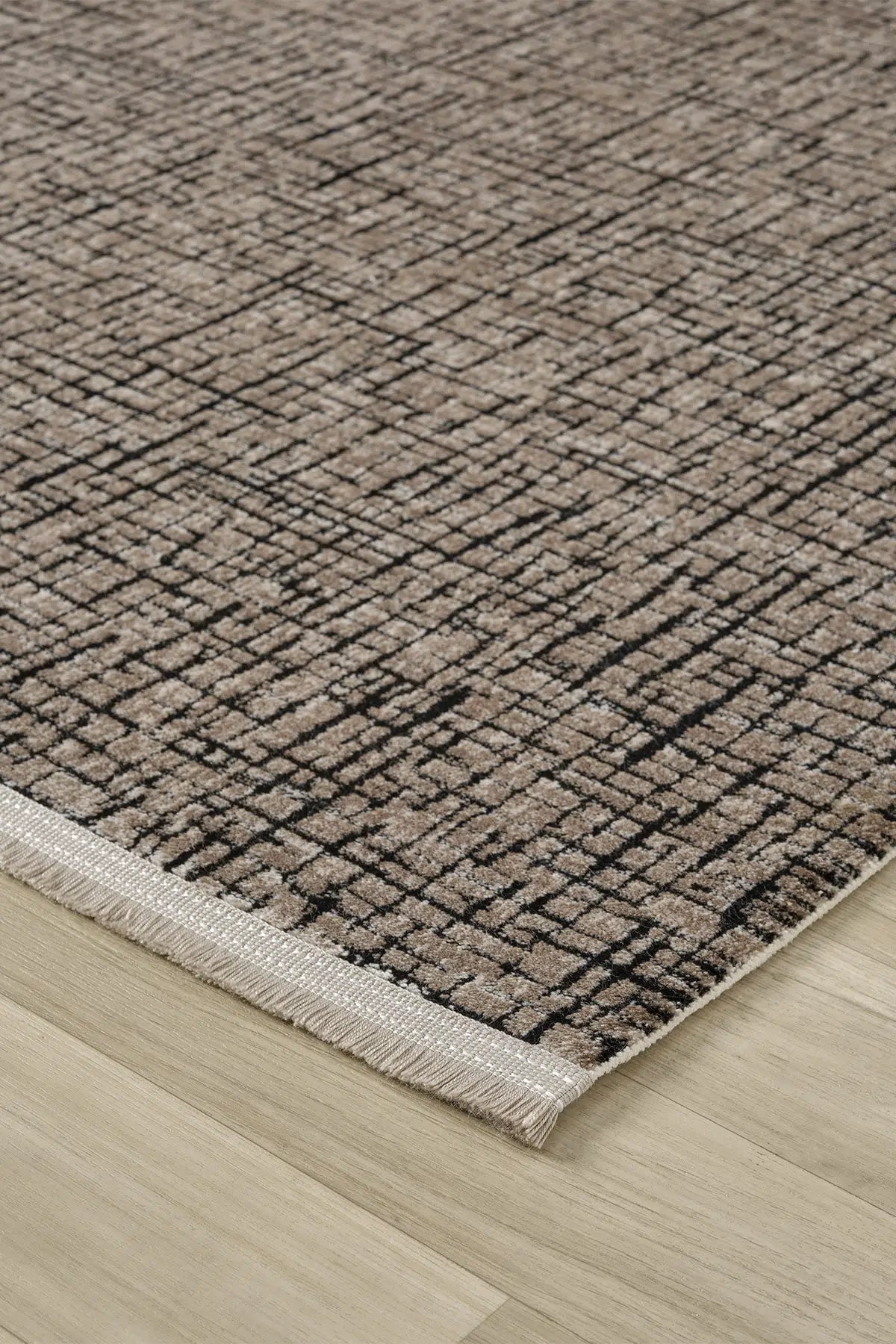 Düz Kahve Dokulu Modern Halı