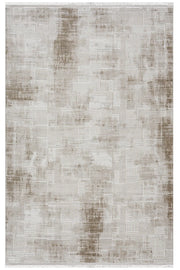 Krem Kahve Eskitme Soyut Desenli Modern Halı 160x230 cm