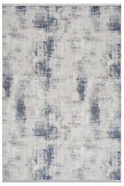 Krem Mavi Eskitme Soyut Desenli Modern Halı 160x230 cm