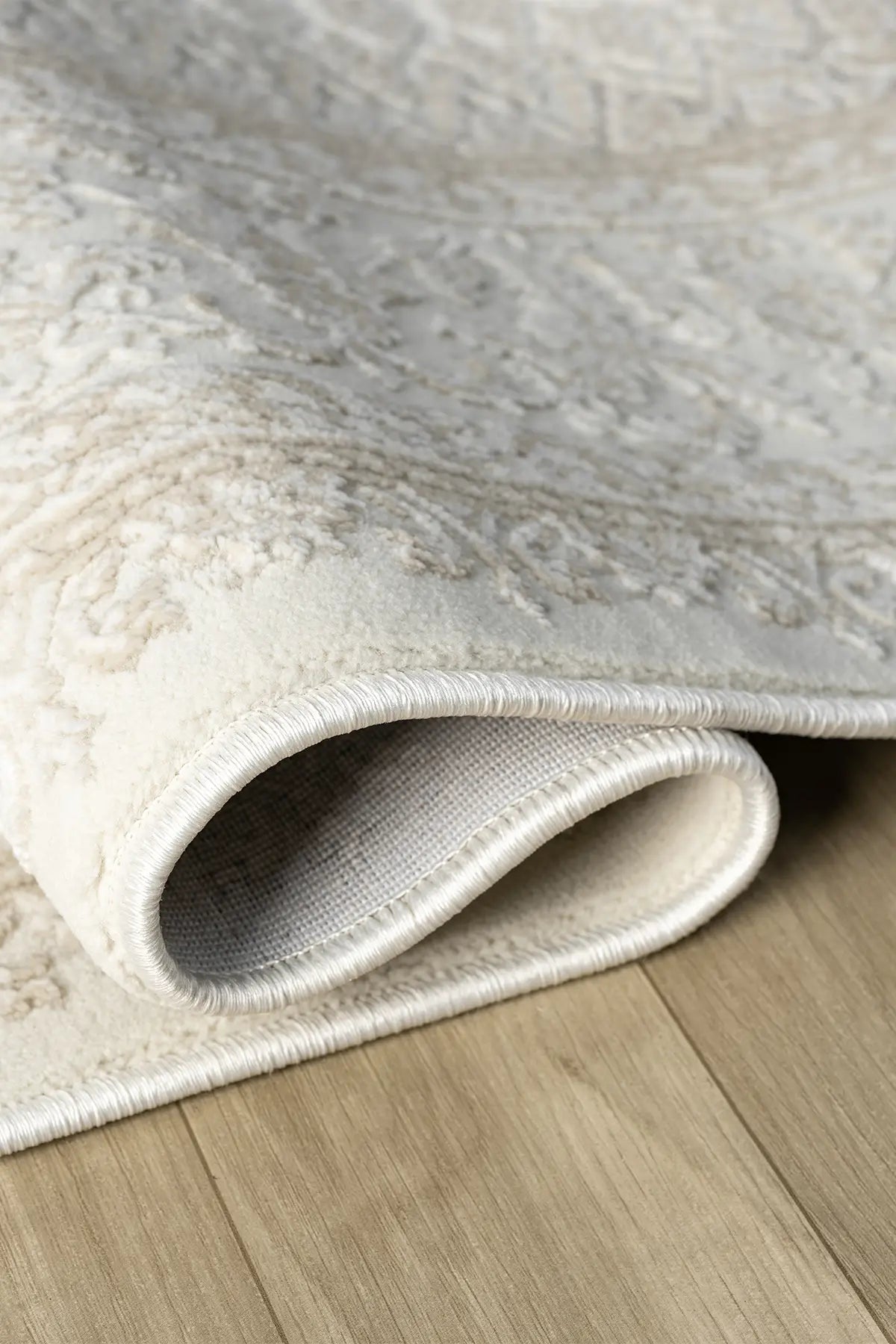 Bej Leke Tutmaz Dokulu Minimal Modern Halı - 12003BS