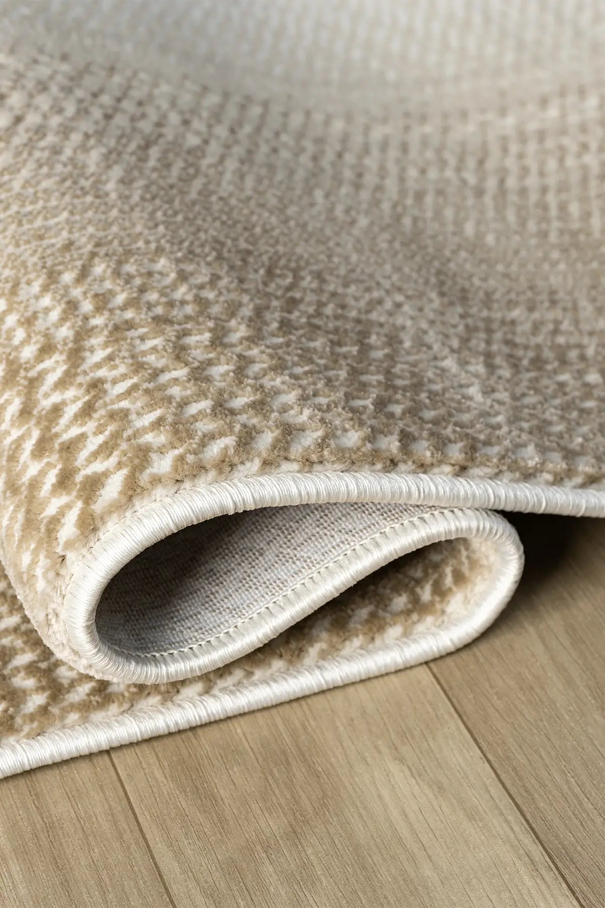 Bej Leke Tutmaz Dokulu Minimal Modern Halı - 12006BS
