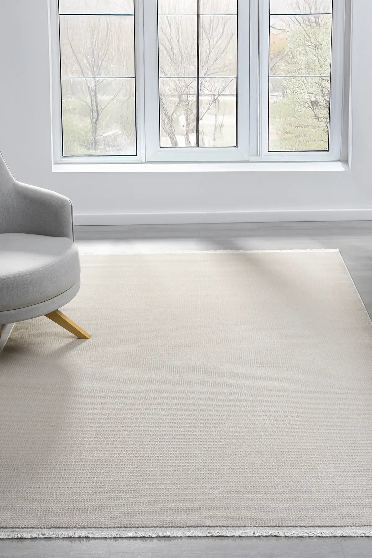 Gri Leke Tutmaz Dokulu Minimal Modern Halı - 12000GS