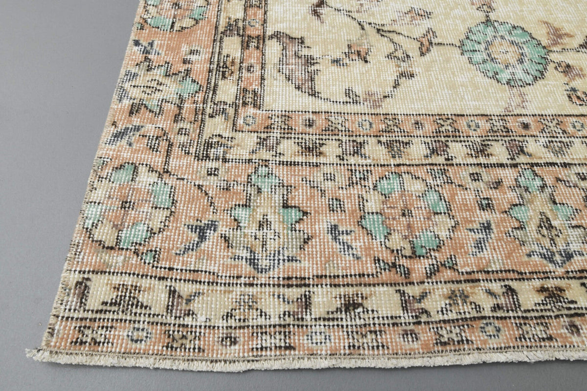 El yapımı vintage yolluk 76x269 cm çiçek desenli desenli yün - desen detayı