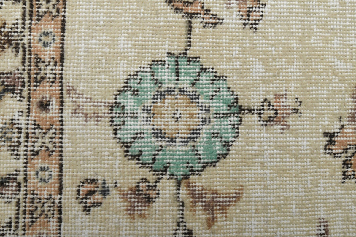 El yapımı vintage yolluk 76x269 cm çiçek desenli desenli yün - farklı açıdan görünüm