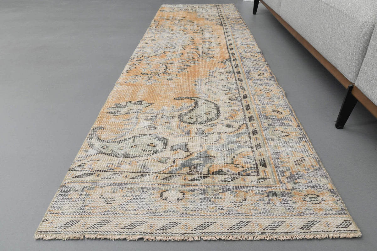El yapımı vintage yolluk 79x269 cm oryantal desenli yün - desen detayı