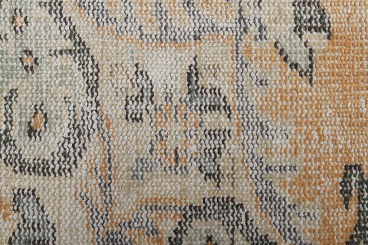 El yapımı vintage yolluk 79x269 cm oryantal desenli yün - üstten görünüm