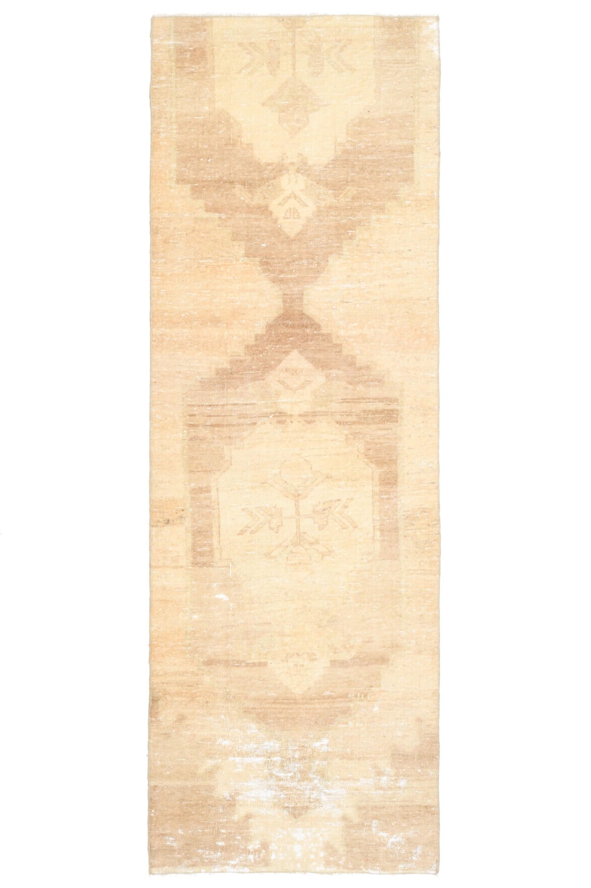 El yapımı vintage yolluk 81x254 cm oryantal desenli yün - detay görünümü