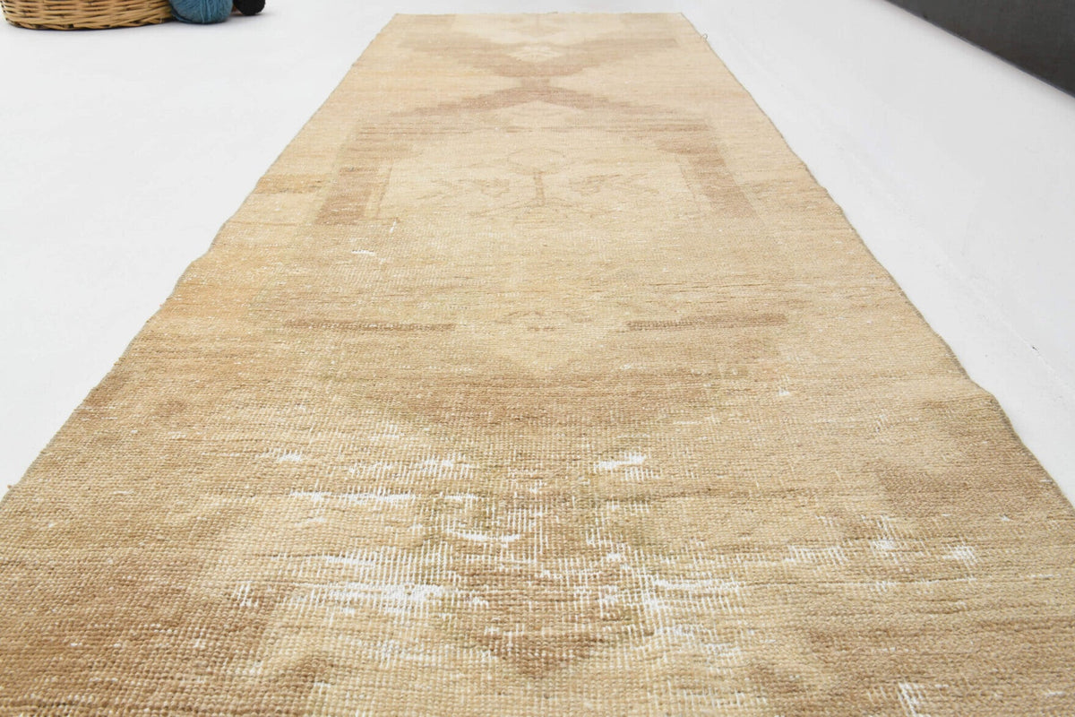 El yapımı vintage yolluk 81x254 cm oryantal desenli yün - desen detayı