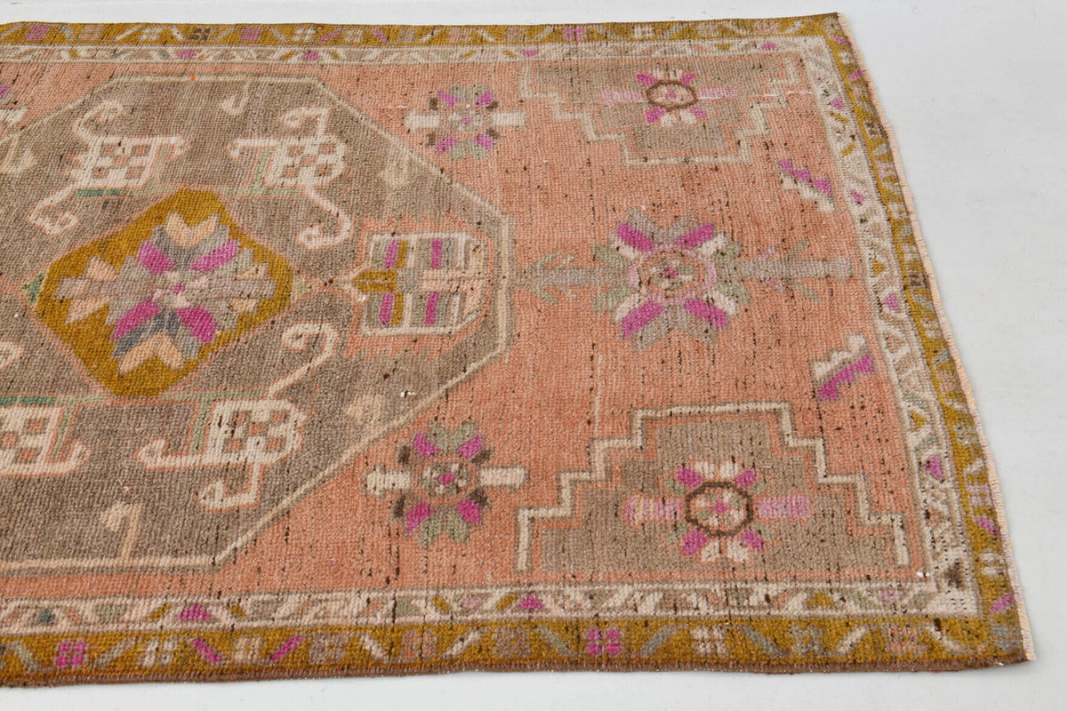 El yapımı vintage yolluk 112x381 cm oryantal desenli yün - mekan görünümü