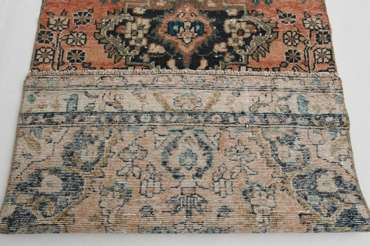 El yapımı vintage yolluk 71x320 cm oryantal desenli yün