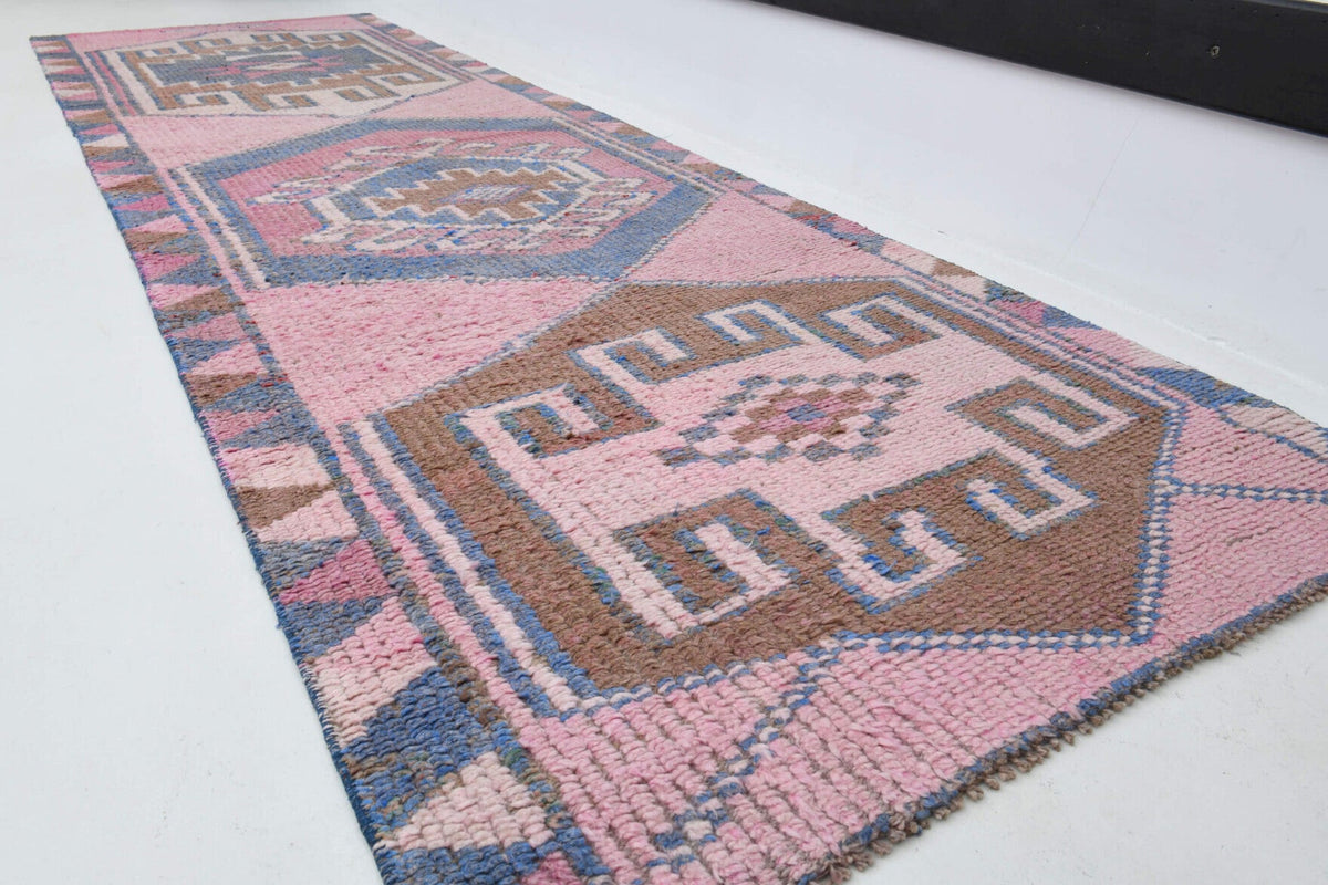 Pink Vintage Turkish Runner Rug