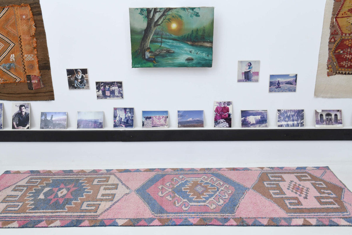 Pink Vintage Turkish Runner Rug