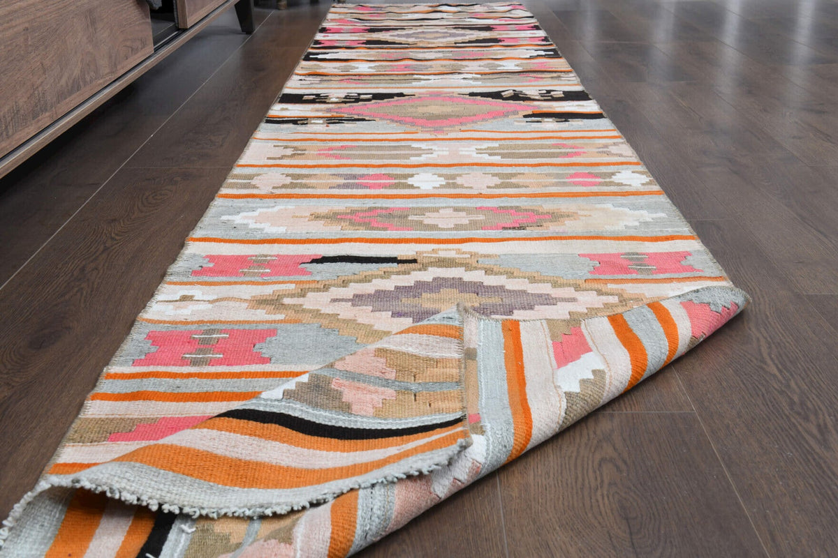 Ikat Turkish Kilim Runner Rug
