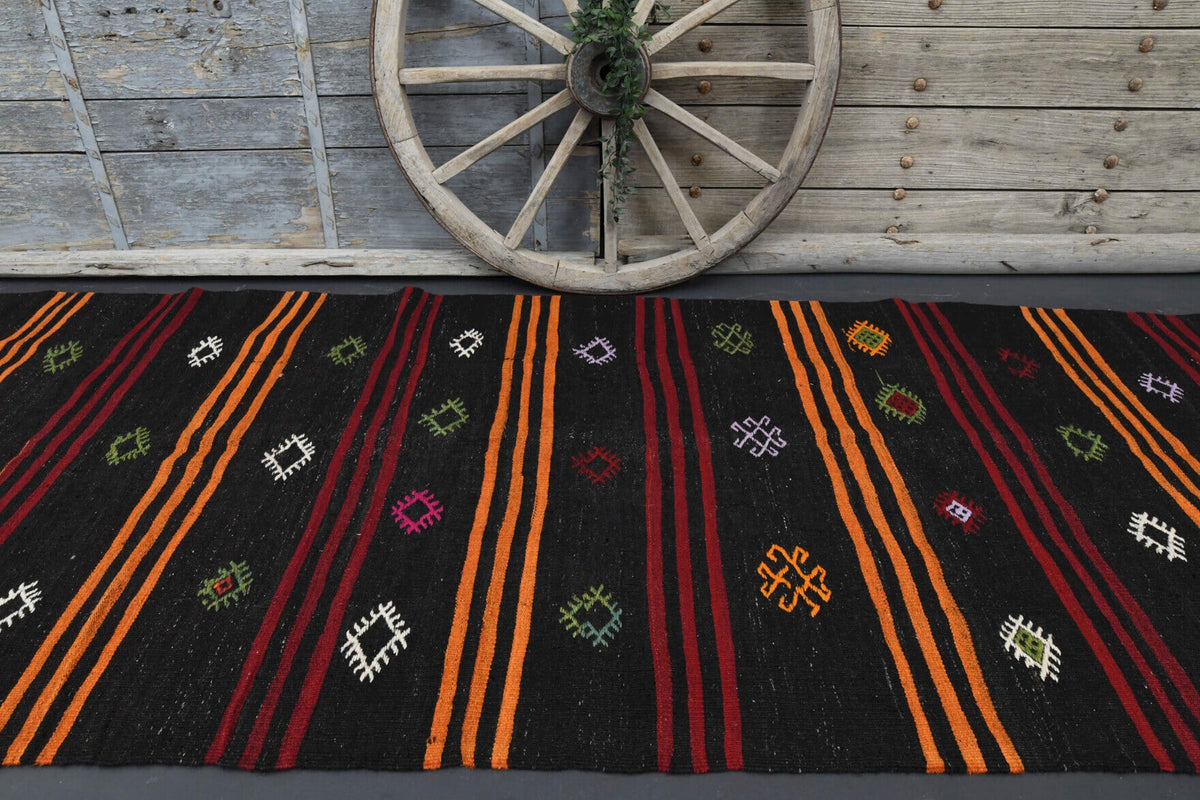 El yapımı vintage yolluk 142x411 cm oryantal desenli yün - mekan görünümü