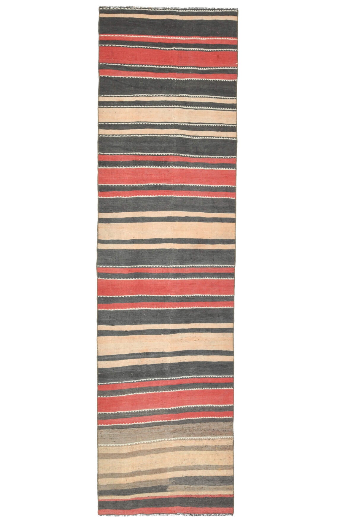 El yapımı vintage yolluk 86x318 cm oryantal desenli yün