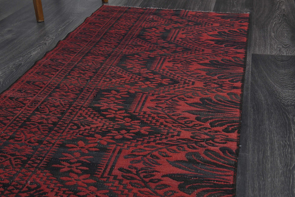 El yapımı vintage yolluk 79x259 cm oryantal desenli yün - desen detayı