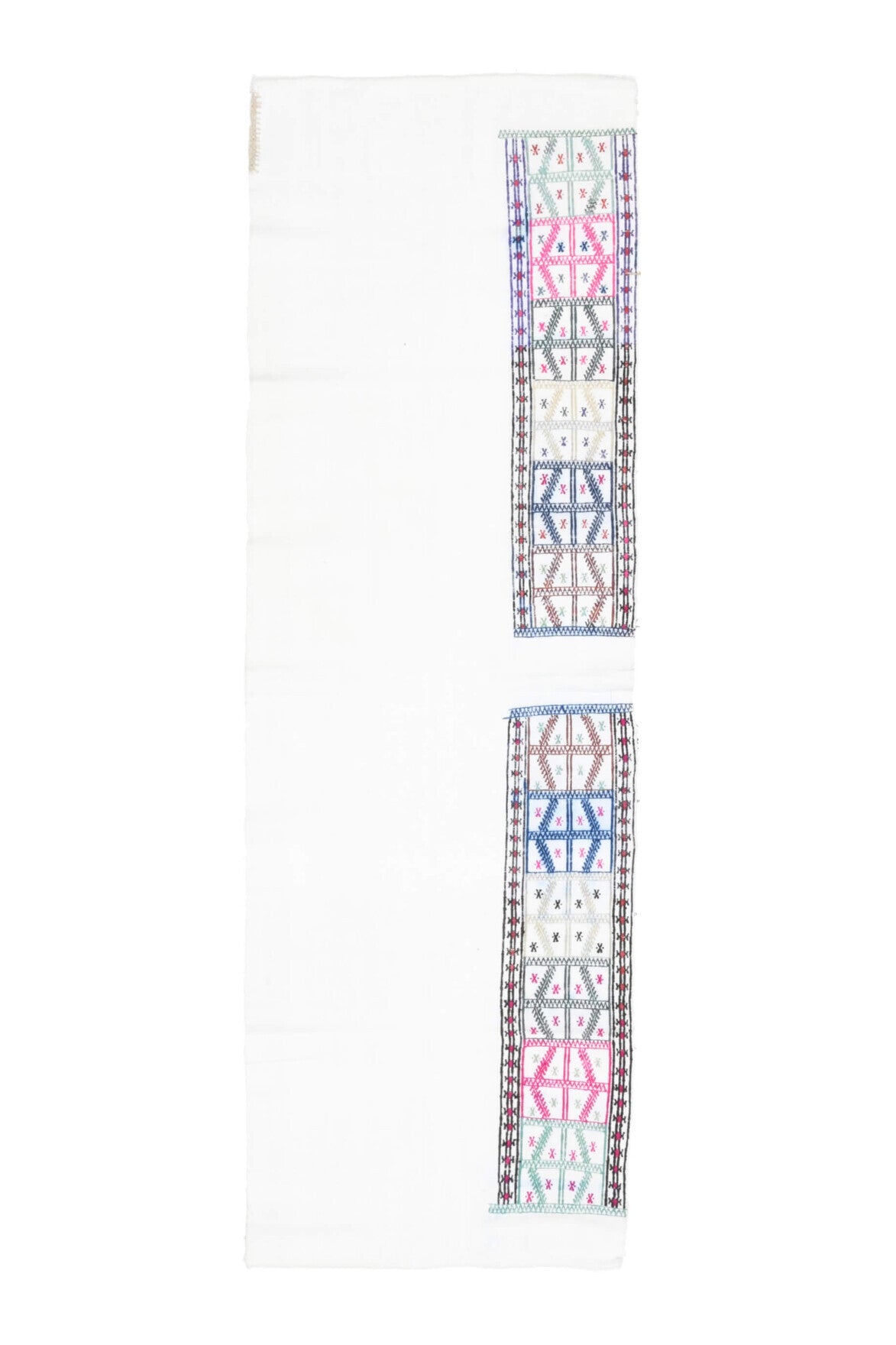 El yapımı vintage yolluk 71x216 cm oryantal desenli yün