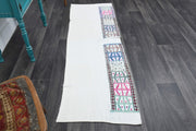El yapımı vintage yolluk 71x216 cm oryantal desenli yün - detay görünümü