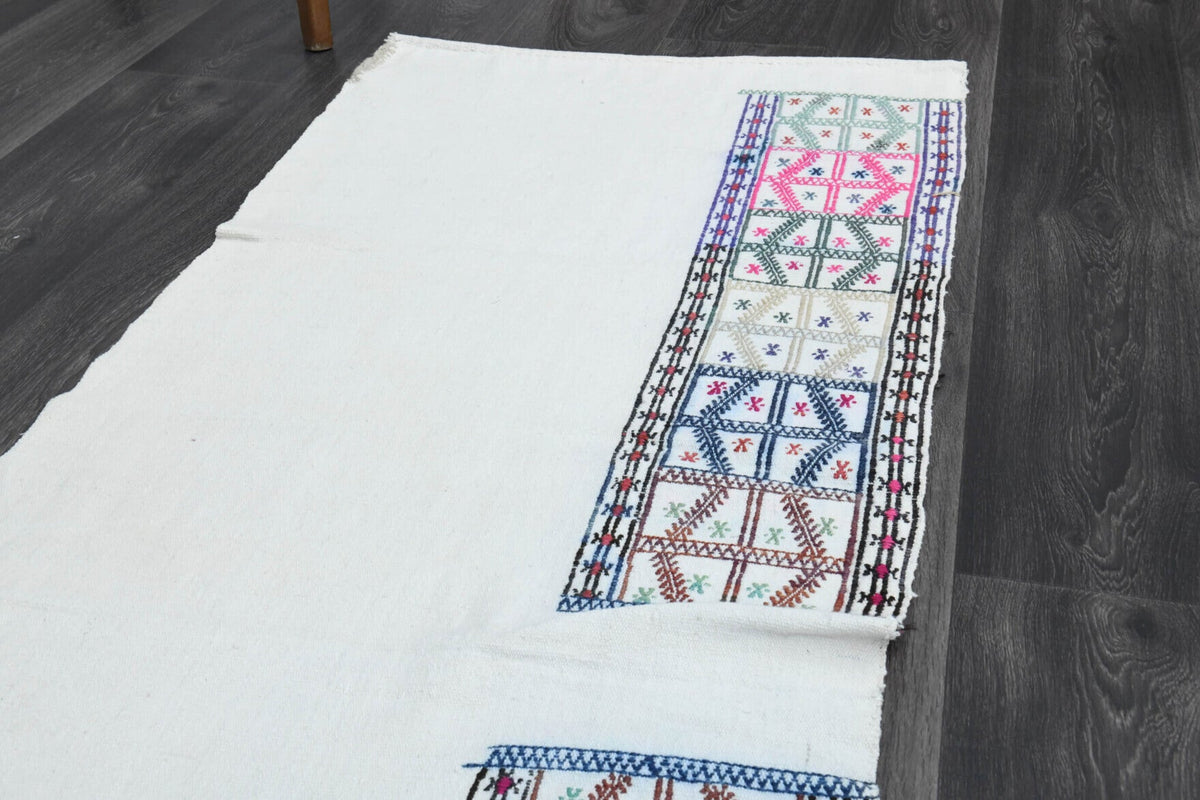 El yapımı vintage yolluk 71x216 cm oryantal desenli yün - desen detayı