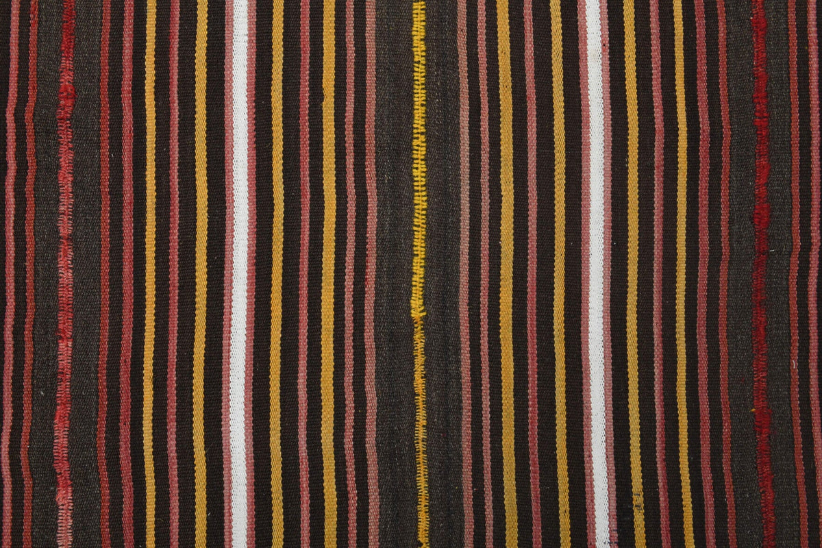 Wide & Long Striped Kilim Runner Rug