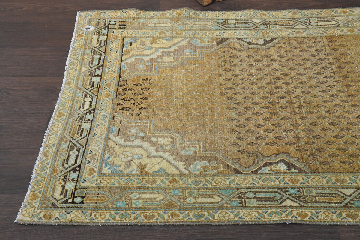 El yapımı vintage yolluk 102x356 cm oryantal desenli yün - desen detayı