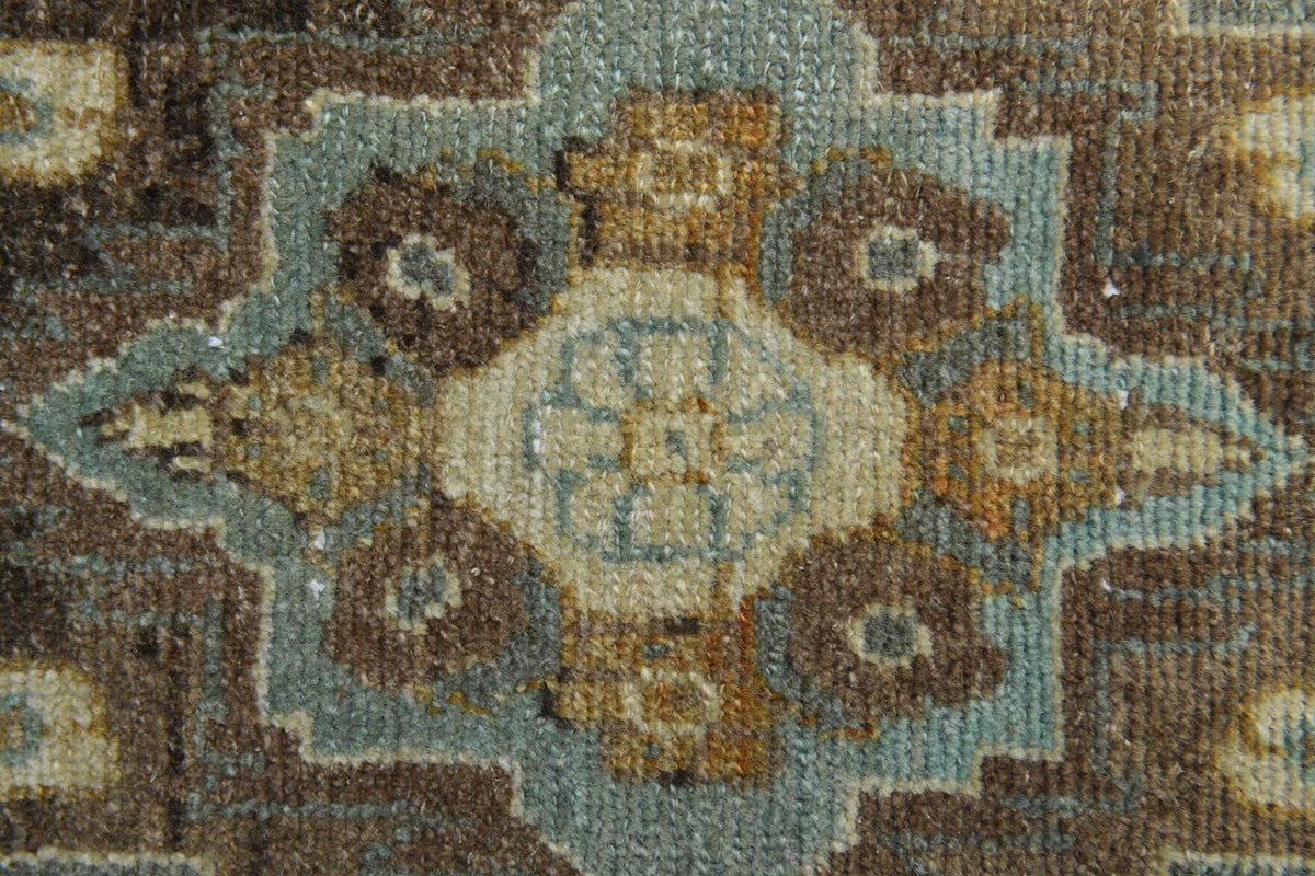 El yapımı vintage yolluk 102x356 cm oryantal desenli yün - farklı açıdan görünüm