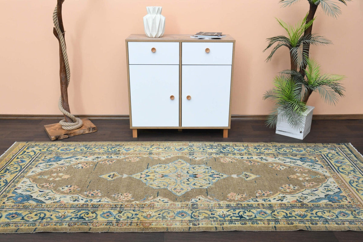 El yapımı vintage yolluk 127x310 cm oryantal desenli yün - mekan görünümü