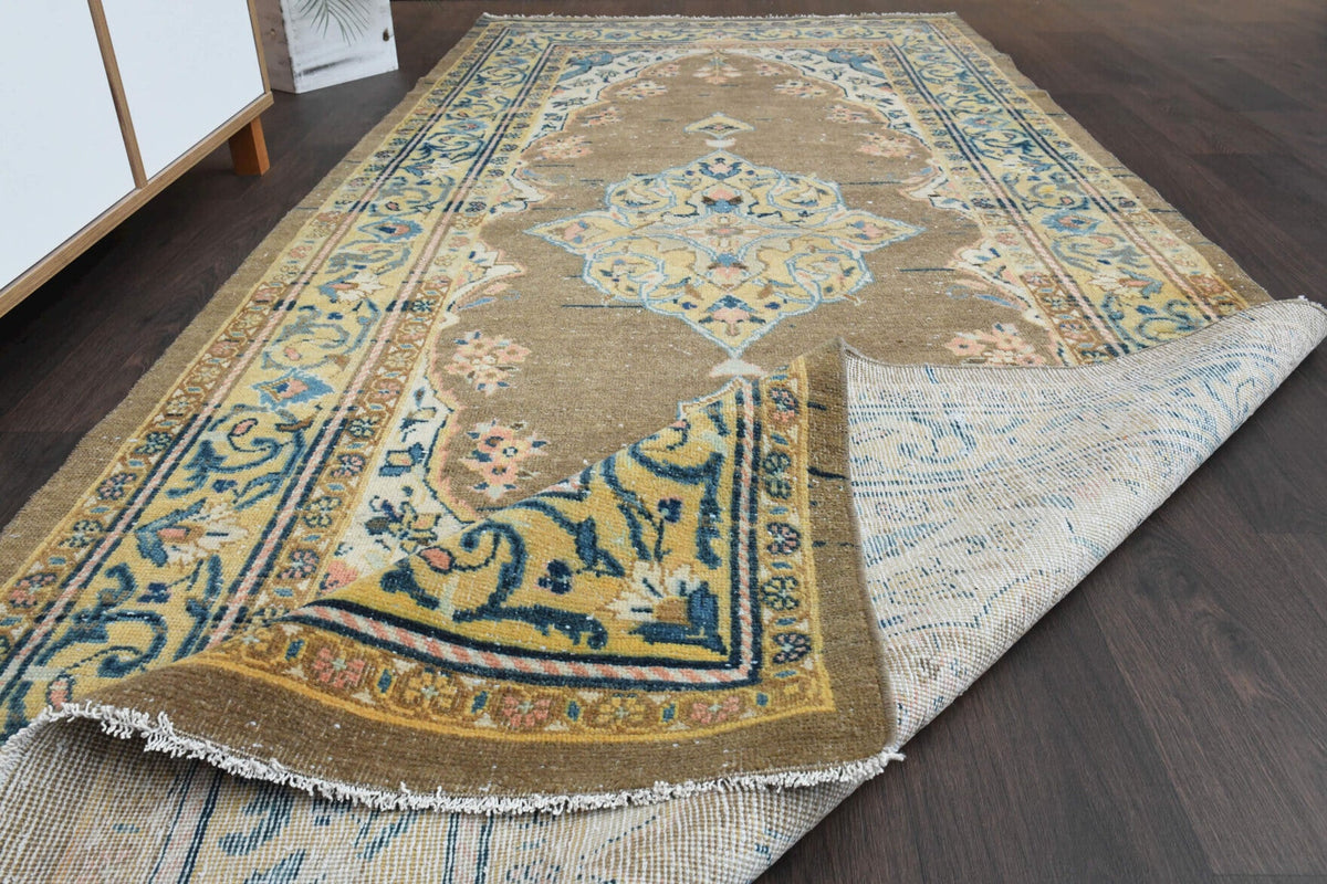 El yapımı vintage yolluk 127x310 cm oryantal desenli yün