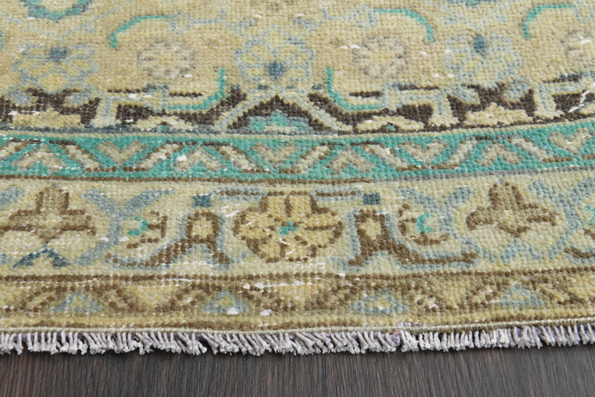El yapımı vintage yolluk 107x292 cm oryantal desenli yün
