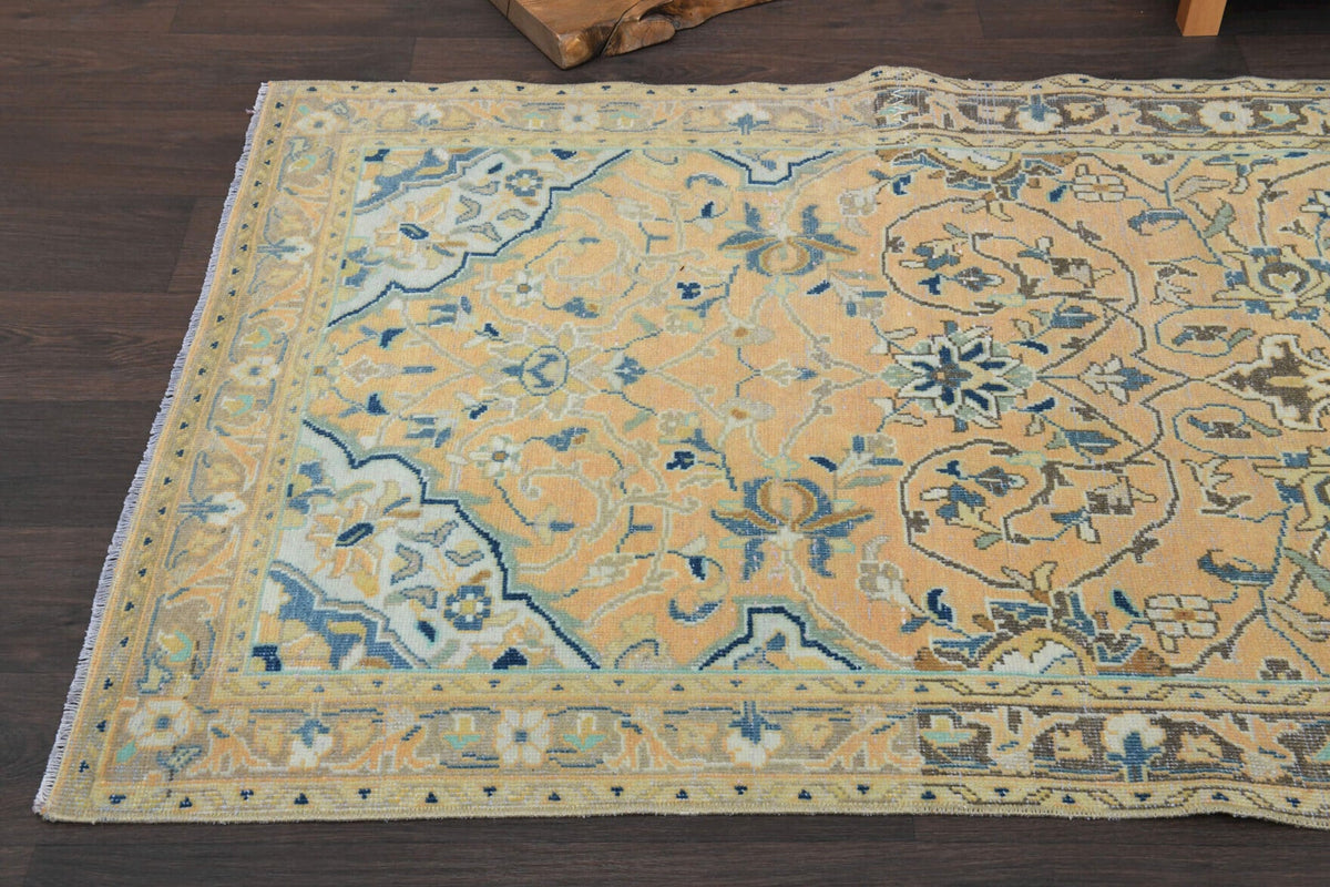 El yapımı vintage yolluk 104x310 cm oryantal desenli yün - desen detayı