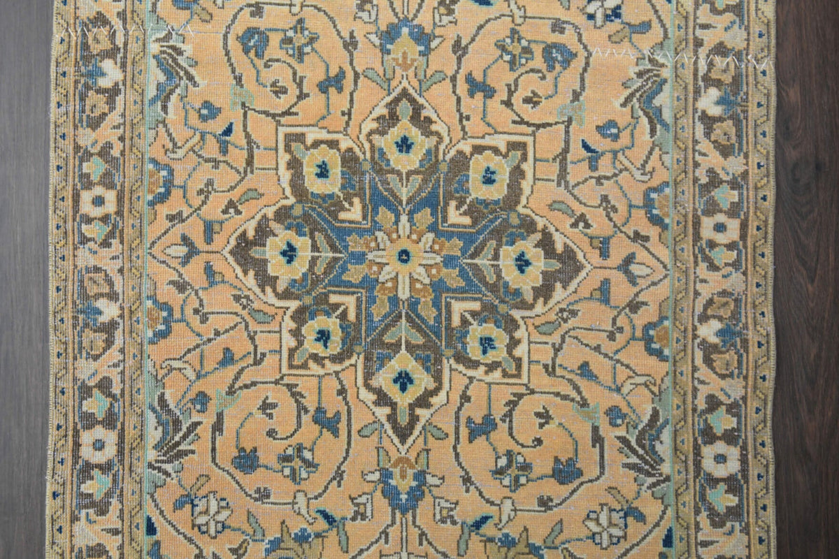 El yapımı vintage yolluk 104x310 cm oryantal desenli yün - açık alan görünümü