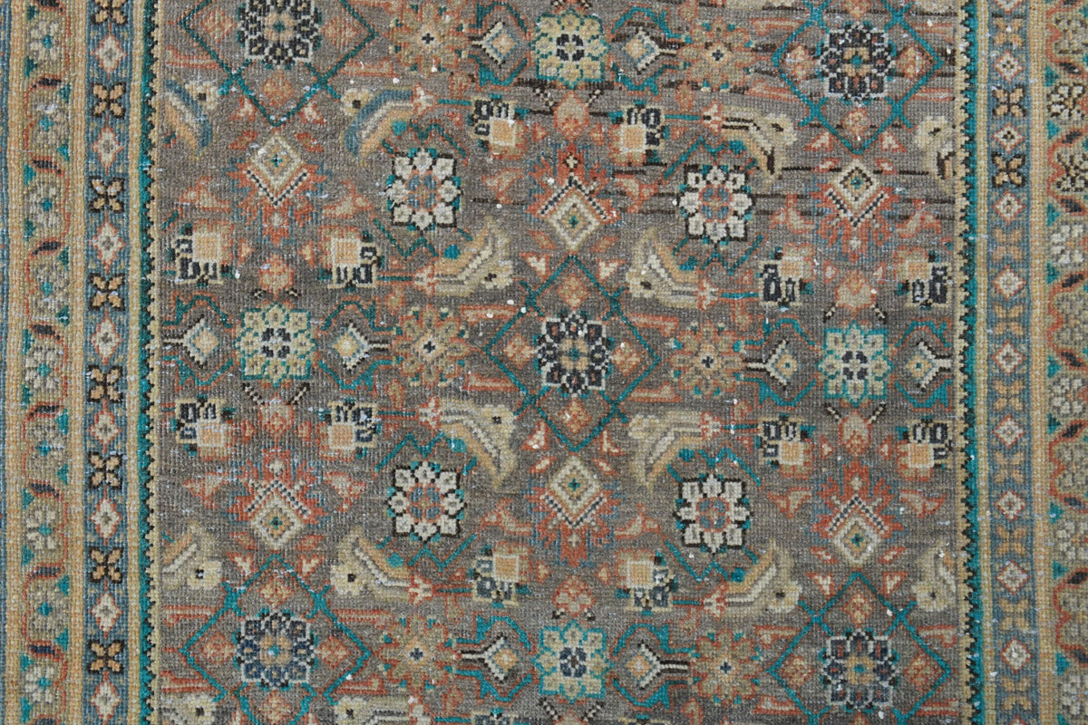 El yapımı vintage yolluk 119x302 cm oryantal desenli yün - açık alan görünümü