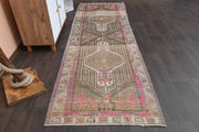 El yapımı vintage yolluk 102x315 cm oryantal desenli yün - detay görünümü
