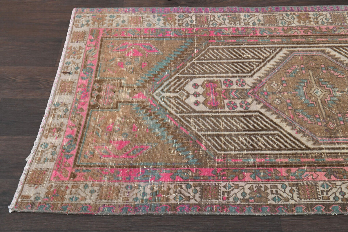El yapımı vintage yolluk 102x315 cm oryantal desenli yün - desen detayı
