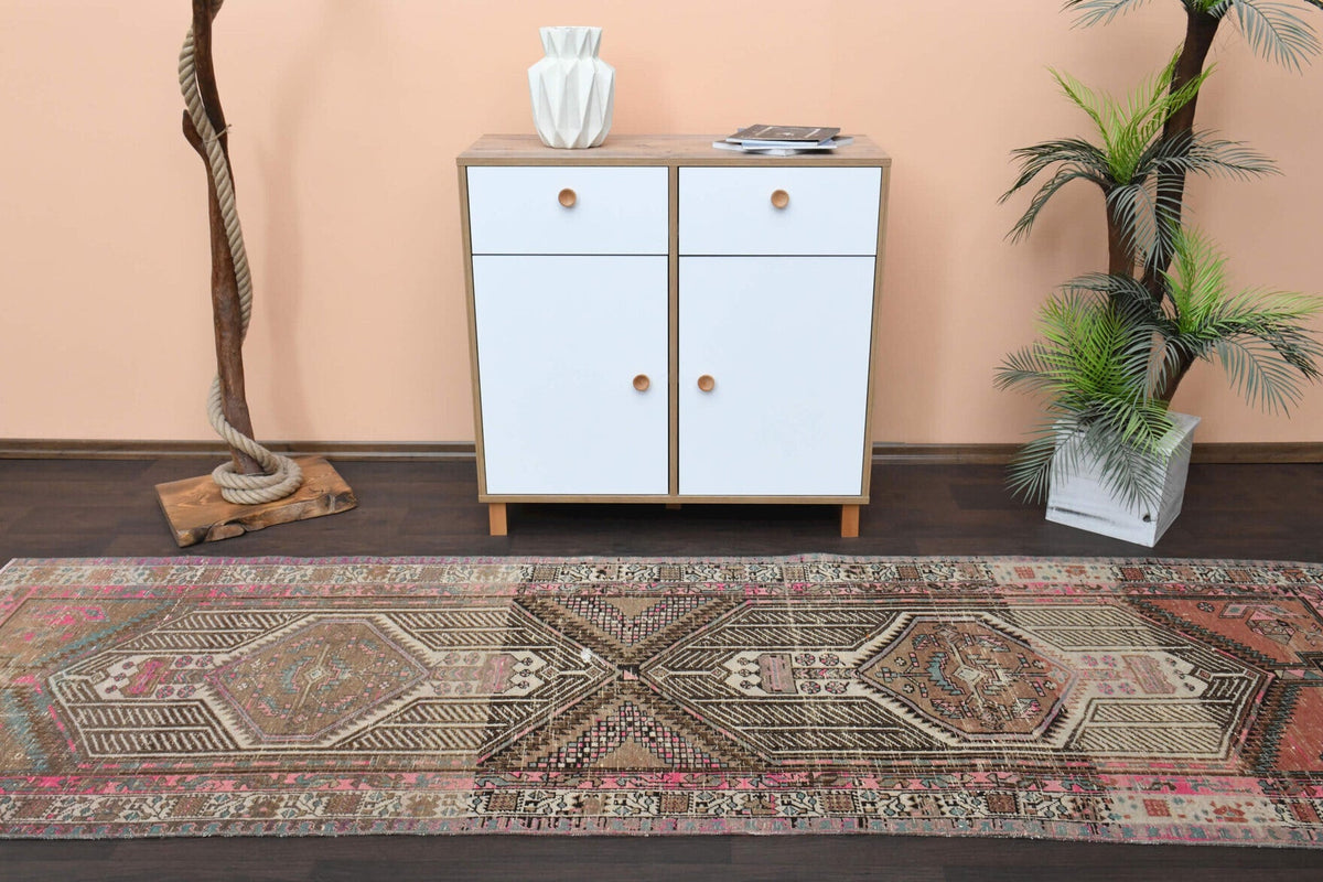 El yapımı vintage yolluk 102x315 cm oryantal desenli yün - mekan görünümü